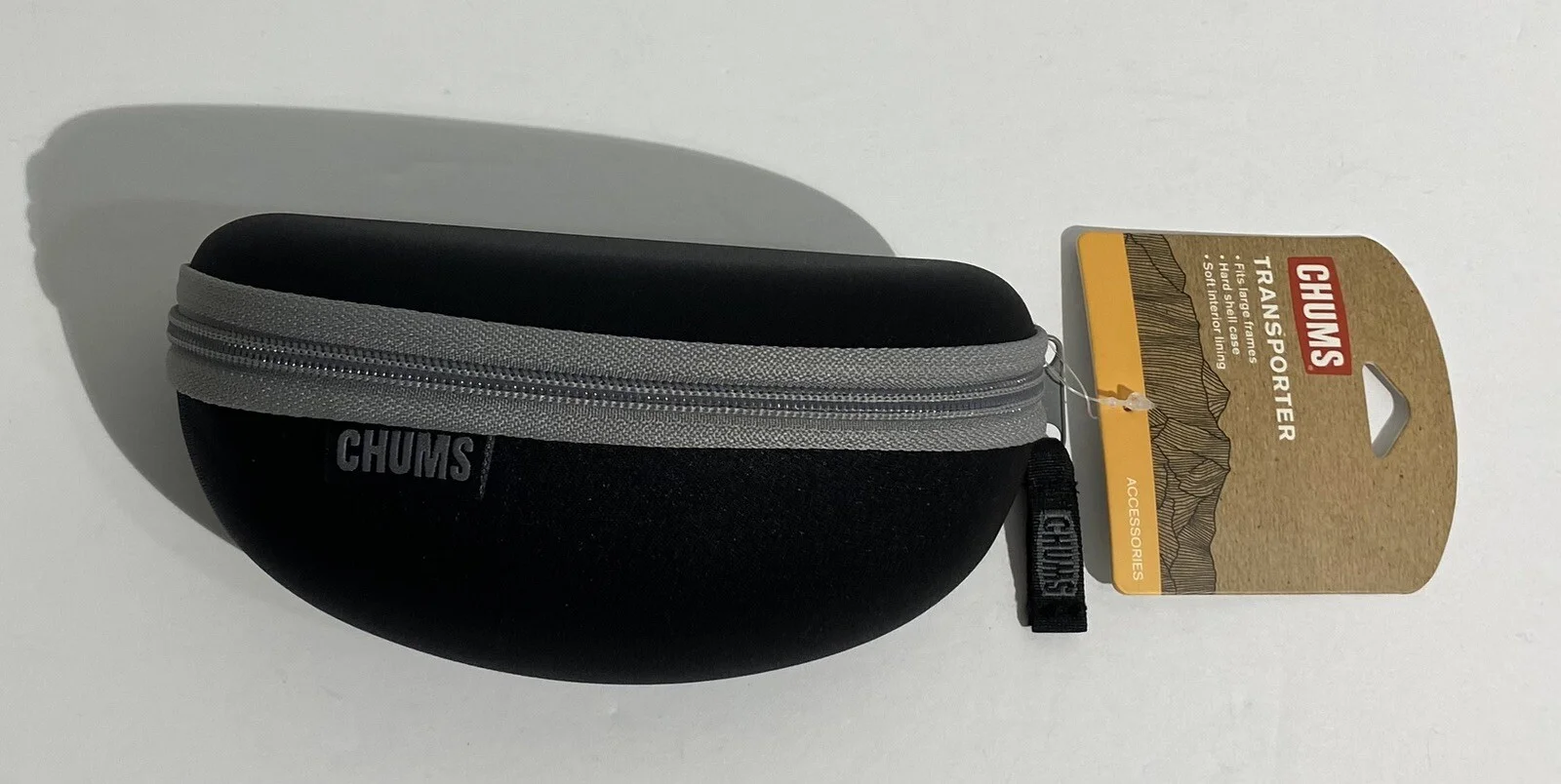 Chums Eyeglass Hard Case-Large-Drop Side-Zip-EUC NWT