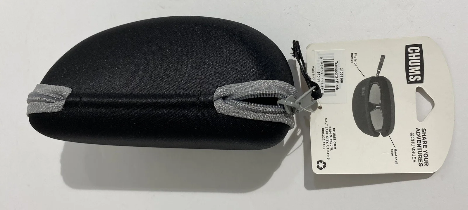 Chums Eyeglass Hard Case-Large-Drop Side-Zip-EUC NWT 4