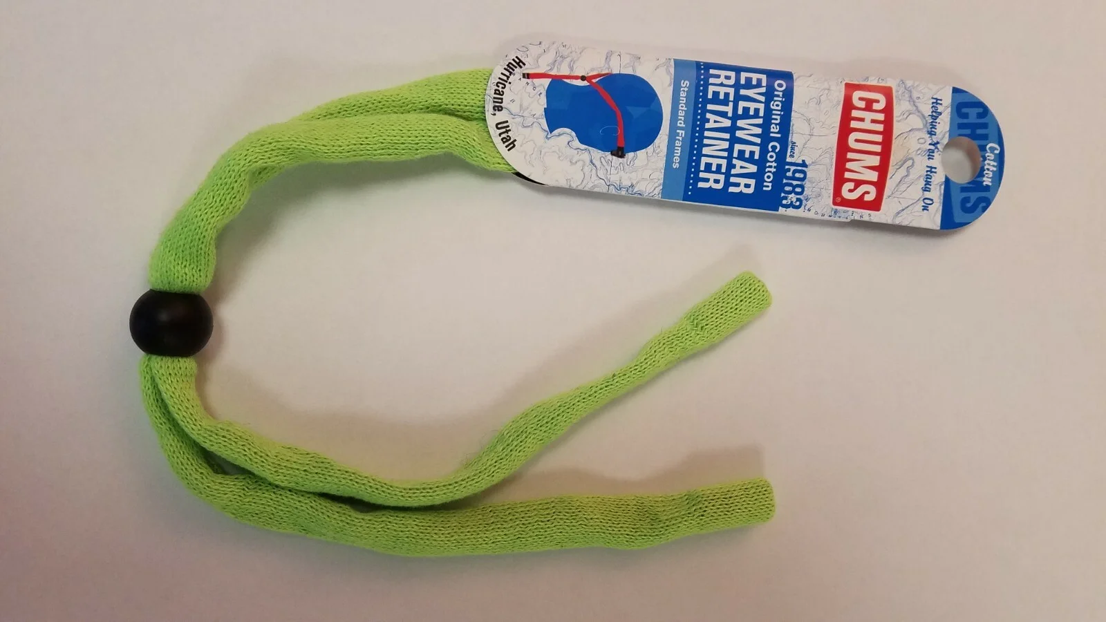 Chums Original Green Standard Size Glasses Retainer - Hi-Viz Green